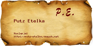 Putz Etelka névjegykártya